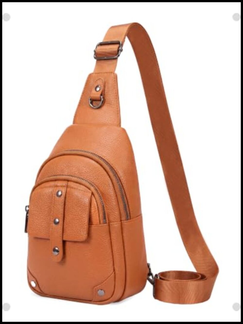 Genuine Leather Anti-Theft Crossbody Sling Bag RFID Chest Bag